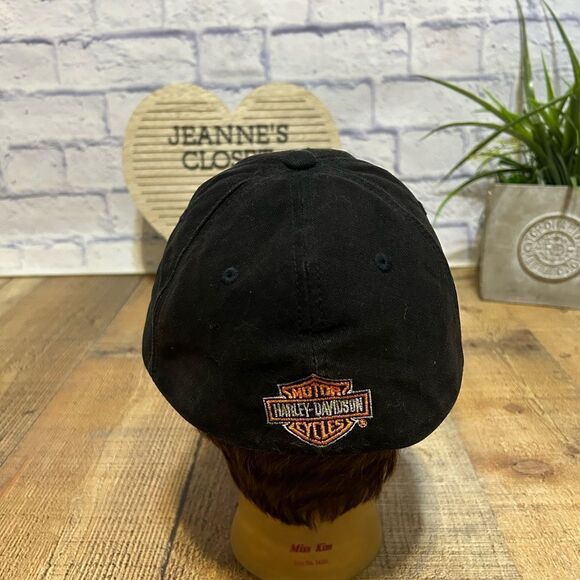 Harley Davidson Men's Black and Orange Hat flex seam - Picture 3 of 12